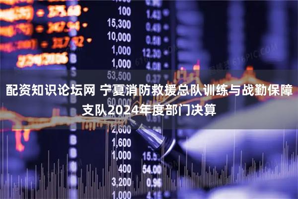 配资知识论坛网 宁夏消防救援总队训练与战勤保障支队2024年度部门决算